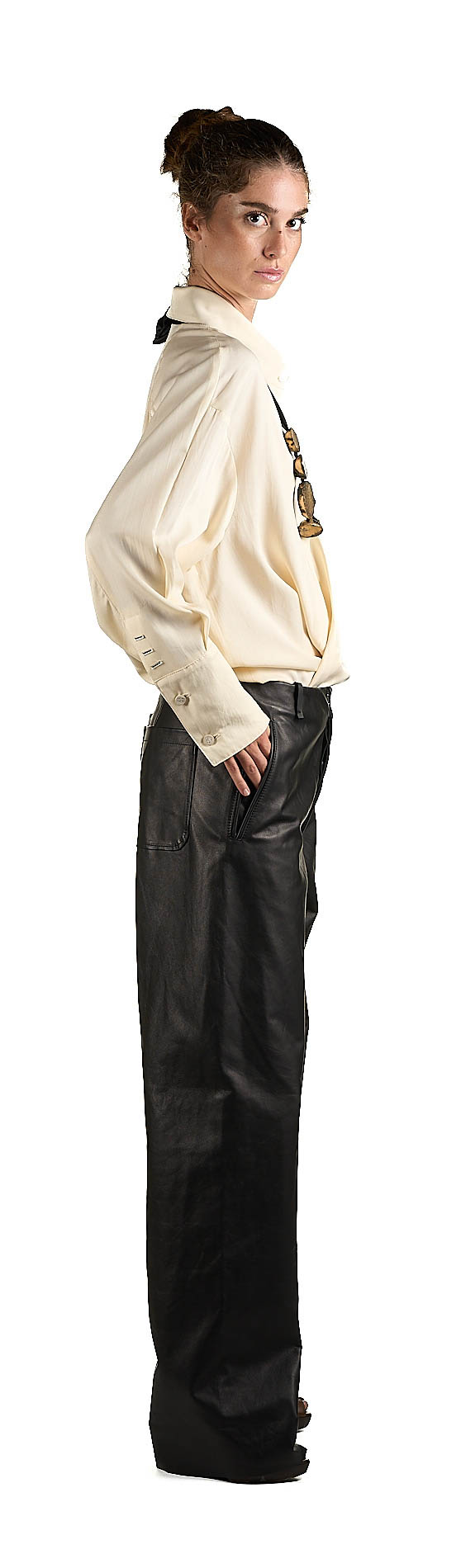 DANIELE BASTA LEATHER AND SILVER JACKET